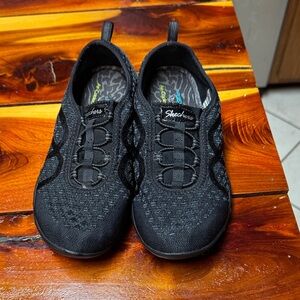 Skechers Black Slip-On Knit Casual Sneakers SB4